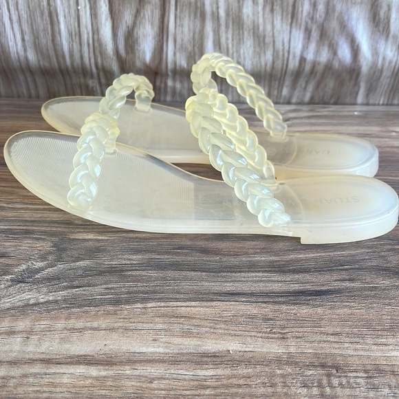 Pre-owned Stuart Weitzman Braida Sawyer Jelly Sandal In Clear Size 9B - Picture 2 of 6